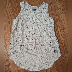 Kavu Black and White Shark Patterned Women's Button Down Tank